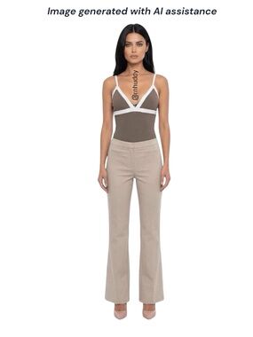Steve Madden L brown cream bodysuit (pants are a totally different brand)